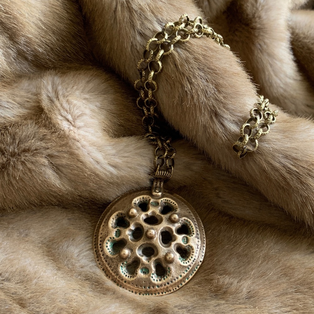 Vintage Bronze Necklace Kalevala Koru